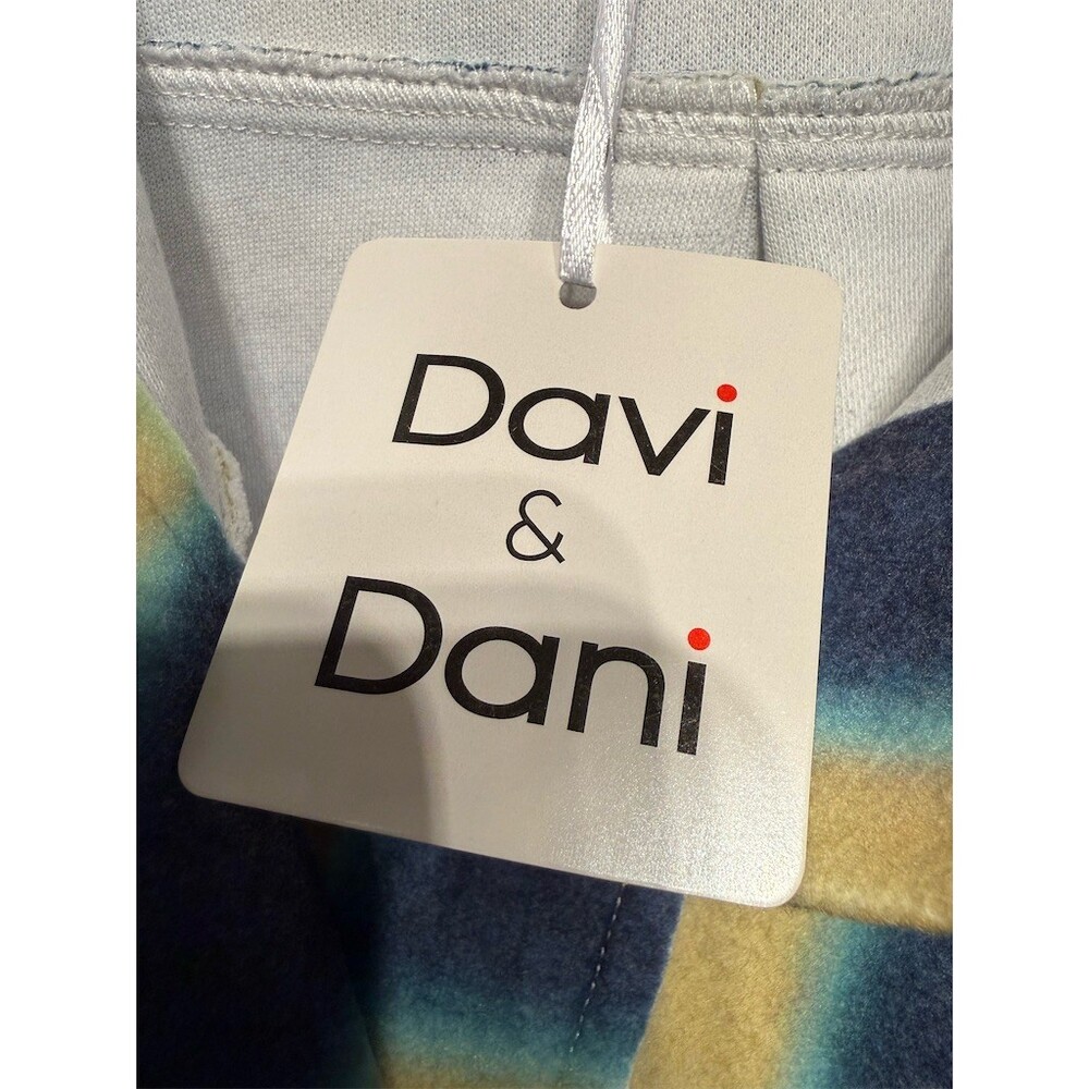 Davi & Dani Shacket Jacket Womens Size S Blue Yellow Plaid Button Front - Picture 3 of 5